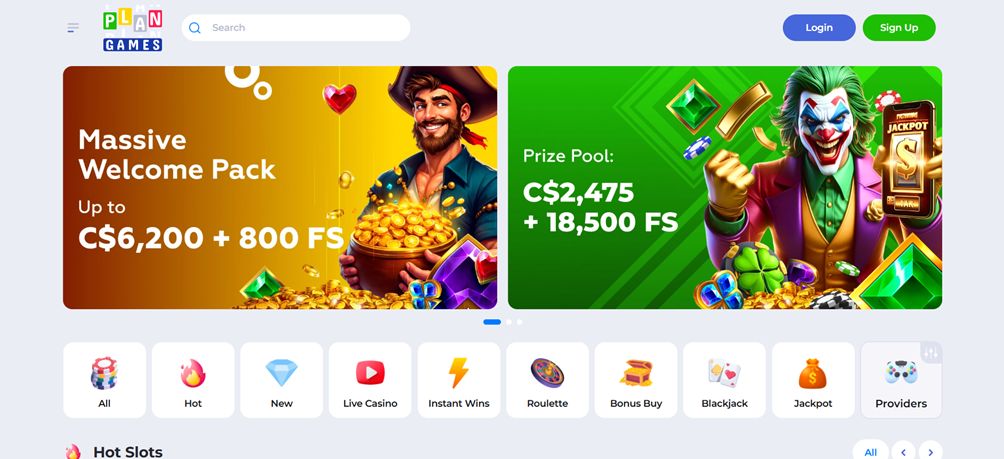 Casino welcome bonus screen