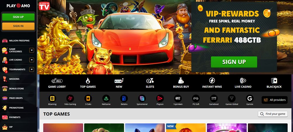Play Amo casino screen