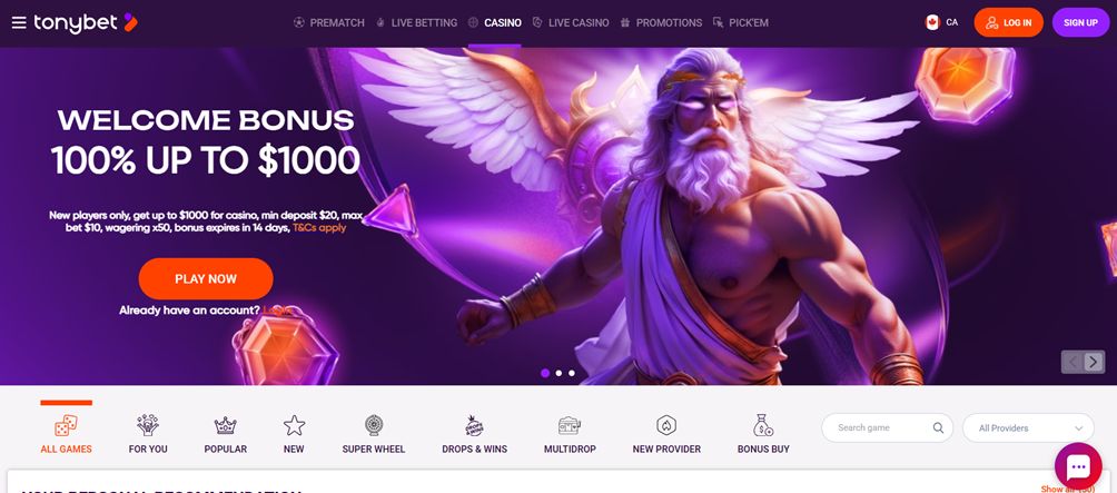 tonybet welcome bonus